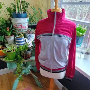 Vintage 1980s Track & Court Zip Sweatshirt Jacket Maroon Gray Men's Size M